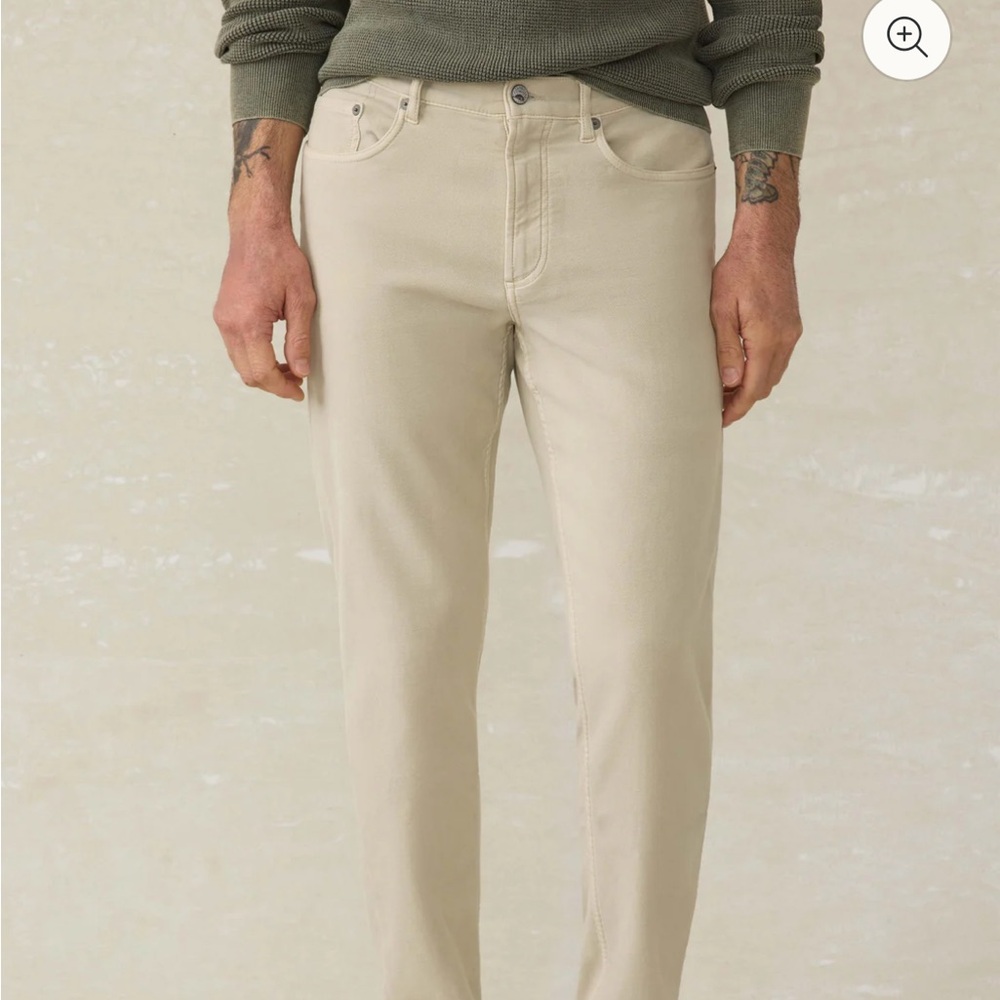 *NWOT* Faherty  Stretch Terry 5-Pocket Pant - Stone